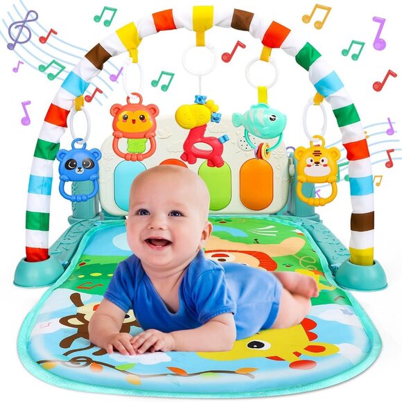 Adorable Baby Play Mat for Babies 0-6 Months - Tummy Time Mat Activity Center - Picture 9 of 9